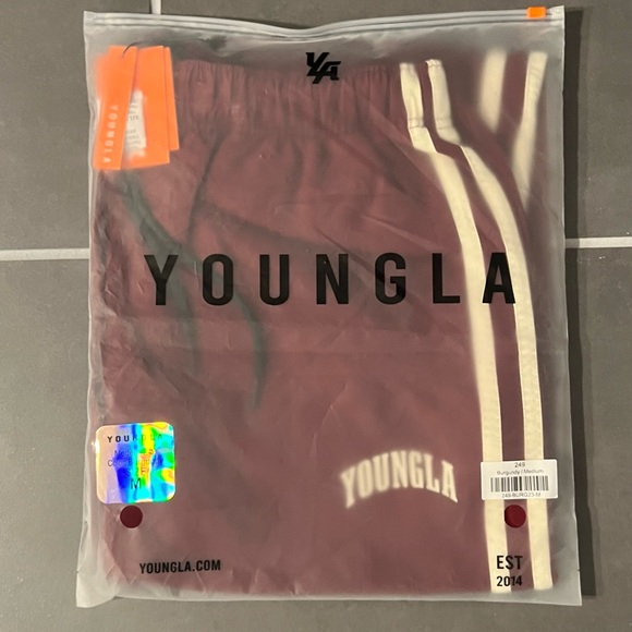 YoungLA 249 Flagship Track Pants, Burgundy, Size Medium, NWT - Picture 2 of 6